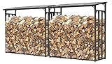 QUICK STAR 2 Stück Metall Kaminholzregal Anthrazit XXL 185 x 70 x 185 cm Garten Kaminholzunterstand...